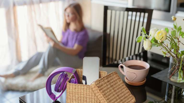 Woman doing digital detox