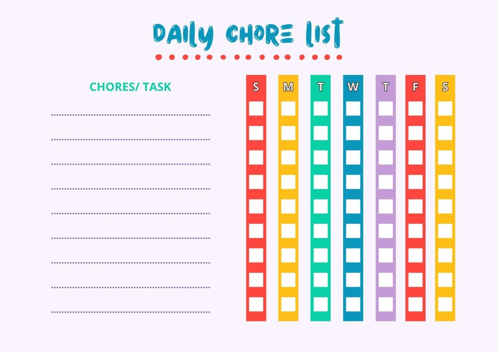 Chore chart for kids