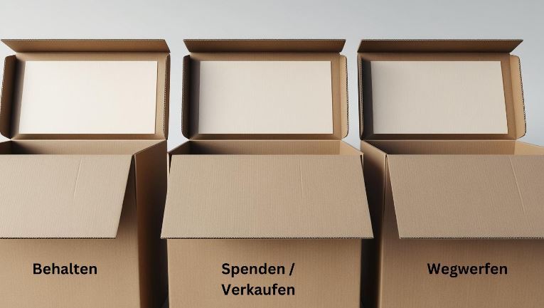 Drei Schachtel mit Tekst